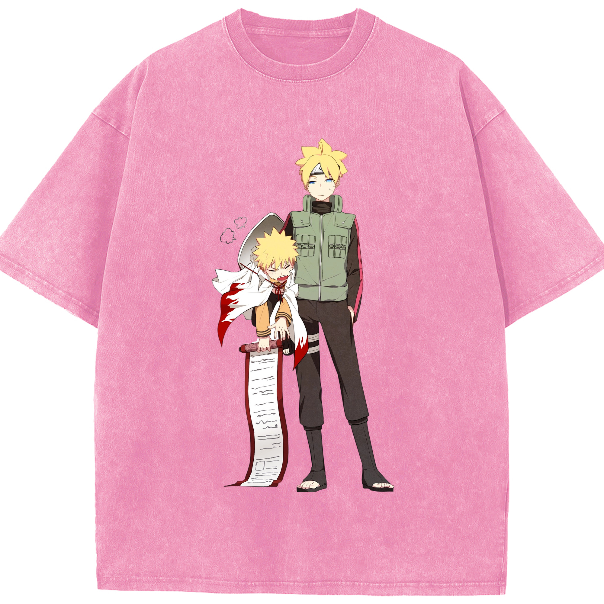 （画像用） NARUTO -ナルト- 波風 ミナト Namikaze Minato 綿100% ヴィンテージ風 半袖Tシャツ（フロントプリント）